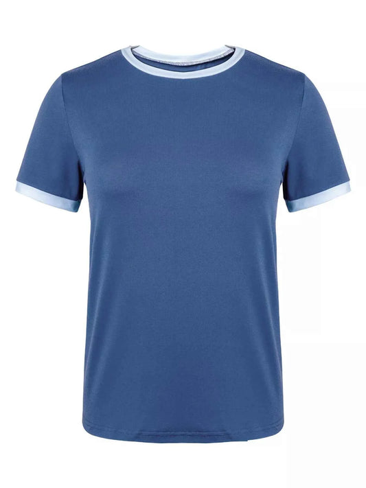 Casual Contrast Trim Short Sleeve T-Shirt