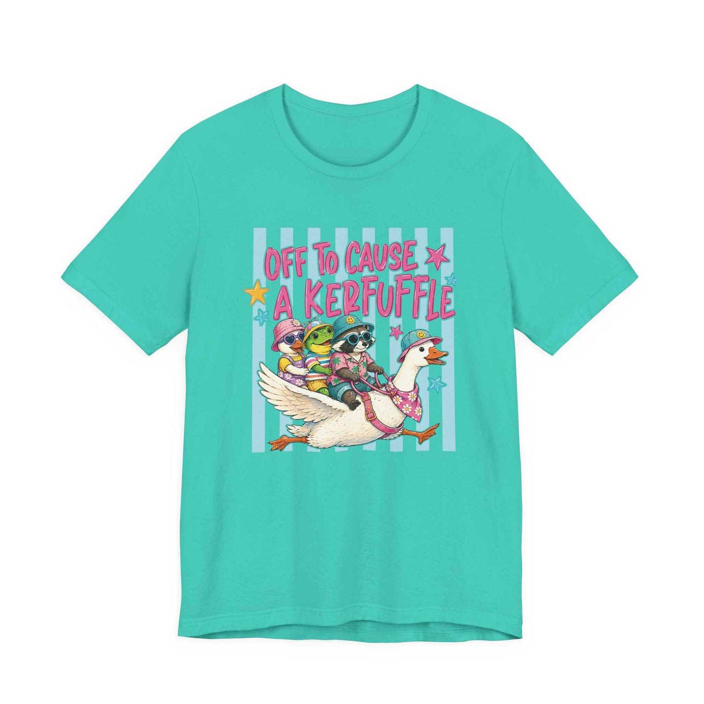 T‑Shirt — "Off to Cause a Kerfuffle" Goose Rider Graphic Tee