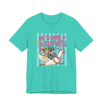 T‑Shirt — "Off to Cause a Kerfuffle" Goose Rider Graphic Tee