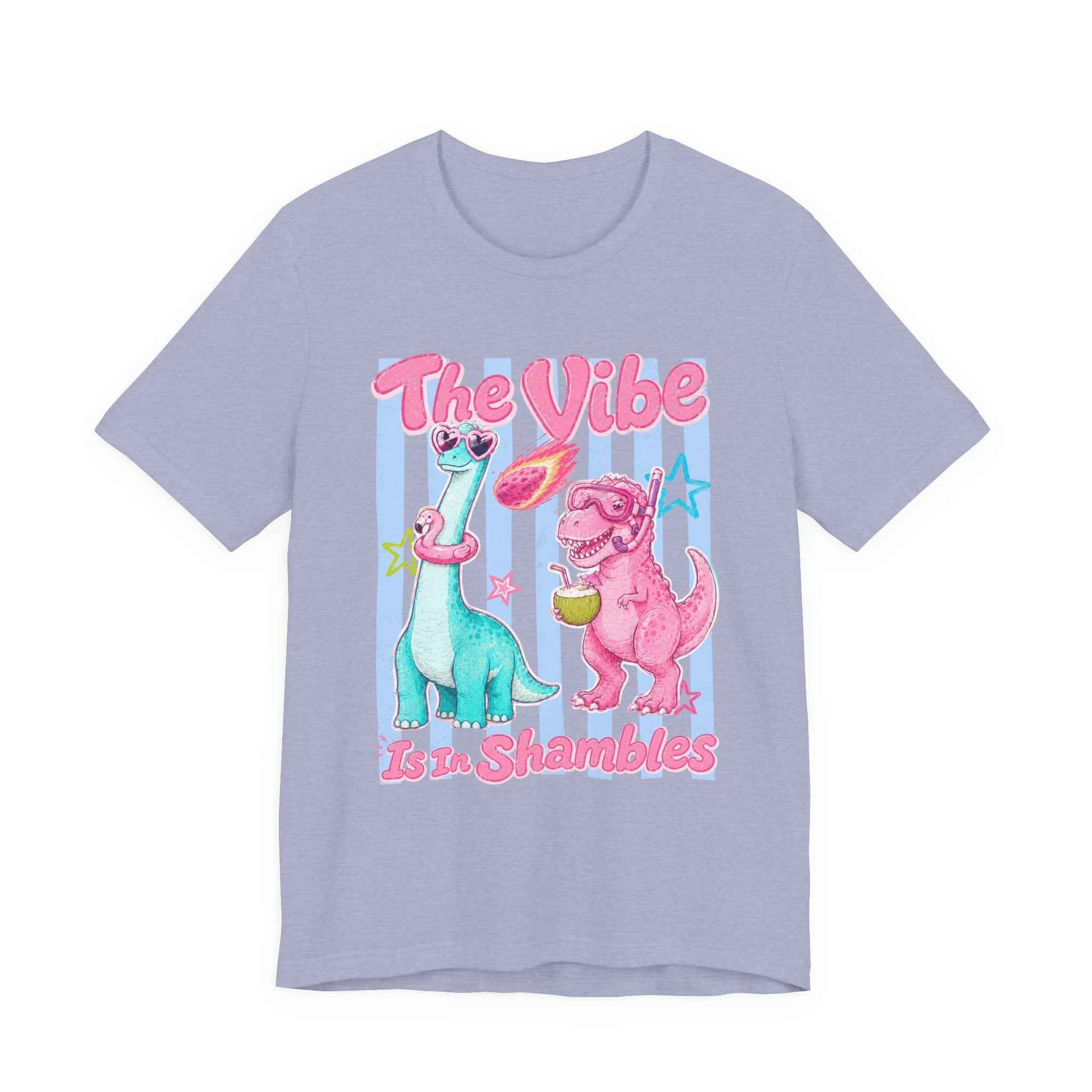 The Vibe Is in Shambles Tee — Retro Pastel Dino Graphic T‑Shirt