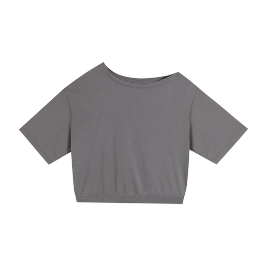 Asymmetric Shoulder Oversized Cotton T-Shirt