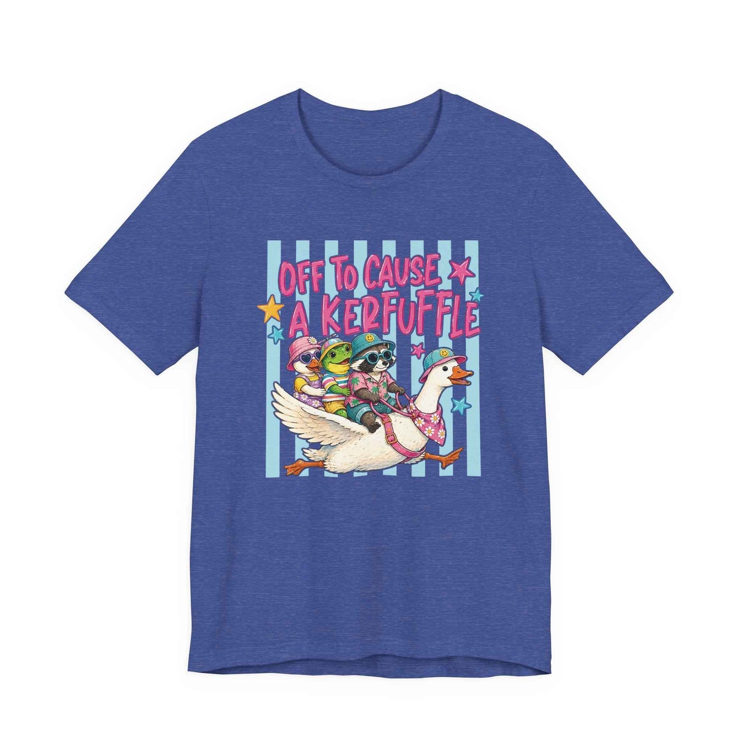 T‑Shirt — "Off to Cause a Kerfuffle" Goose Rider Graphic Tee