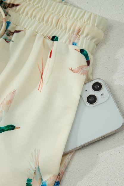 Mallard Duck Print Oversized Tee & Shorts Set