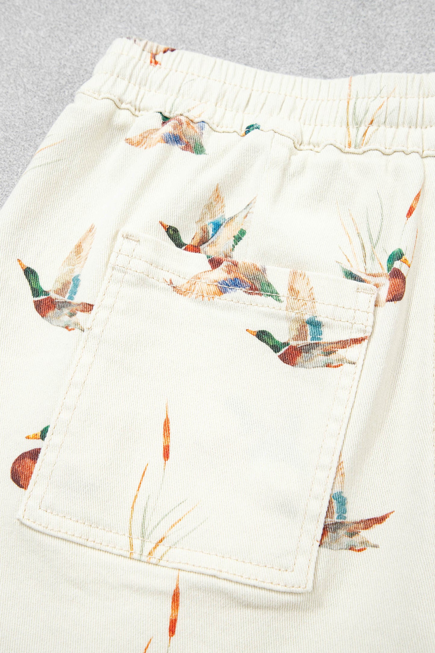 Mallard Duck Print Drawstring Shorts