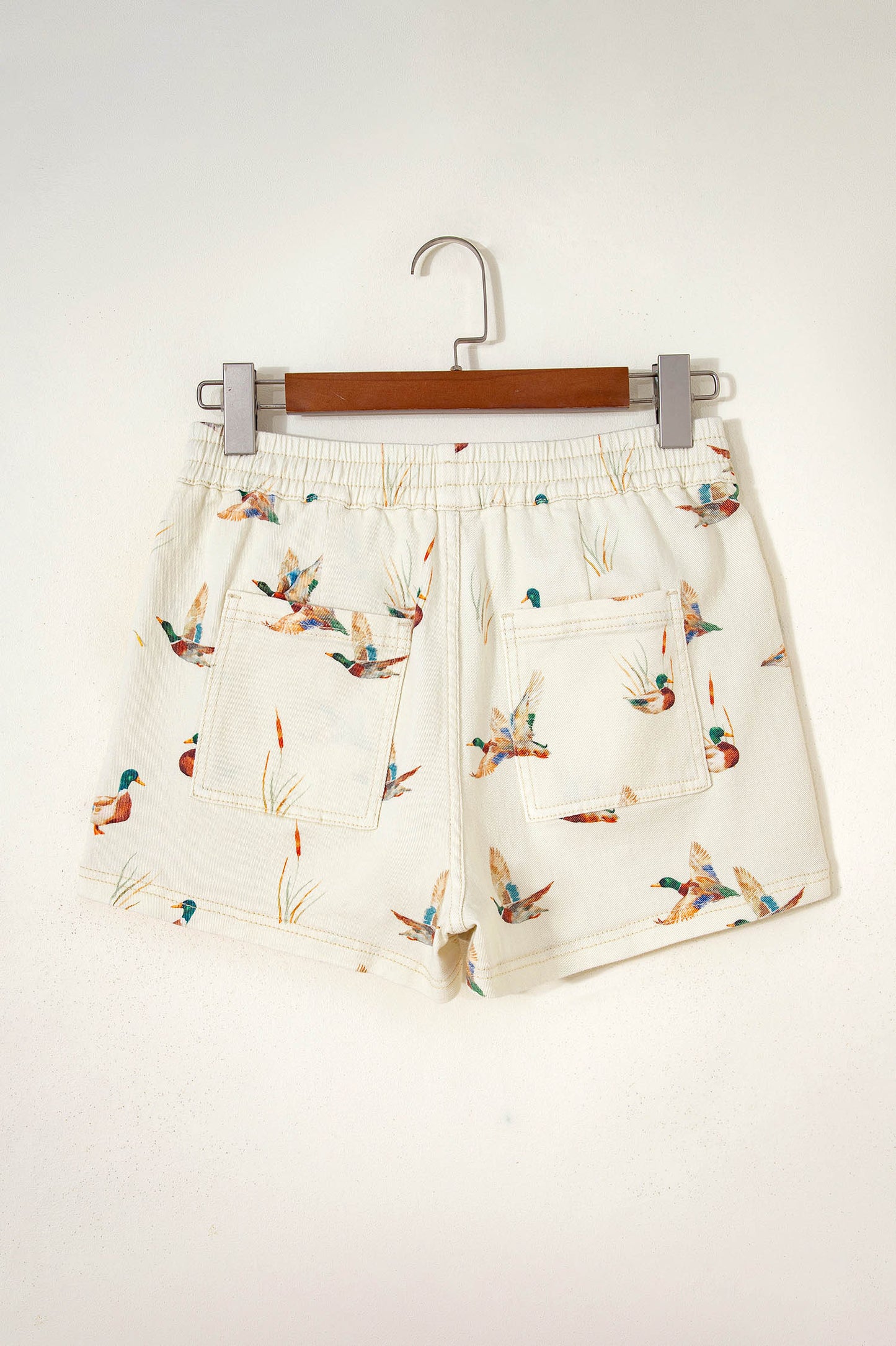 Mallard Duck Print Drawstring Shorts