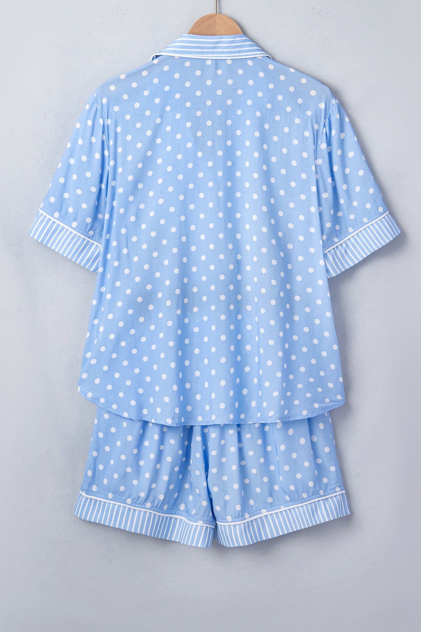 Polka Dot Button-Up Pajama Short Set