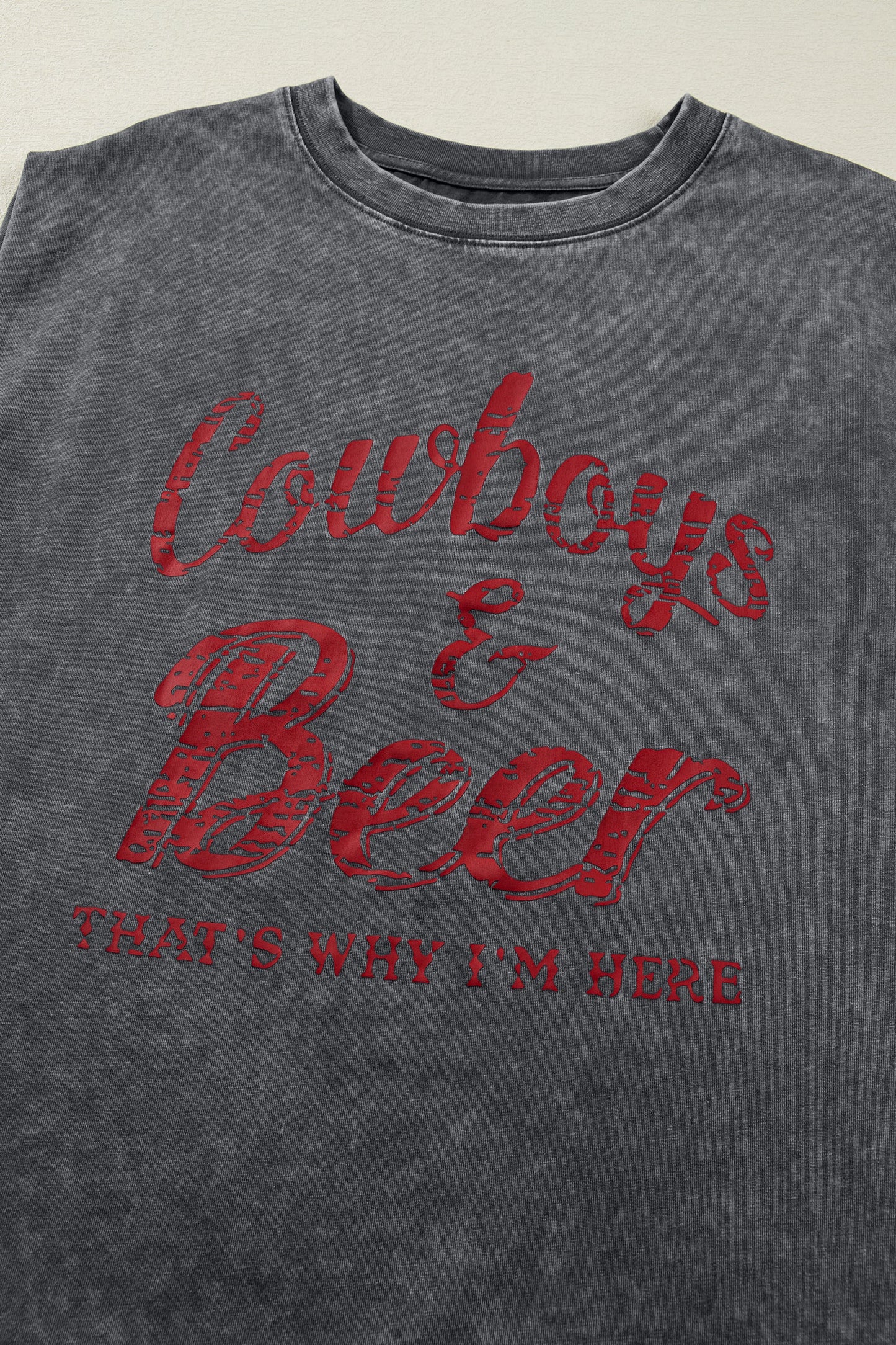 Cowboys & Beer Mineral Wash Graphic Tank
