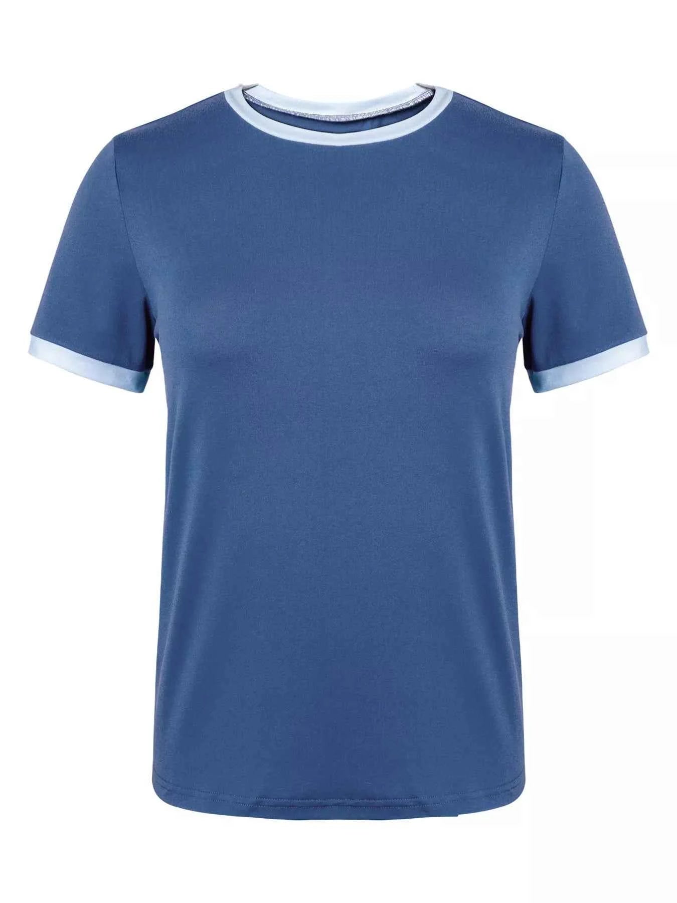 Casual Contrast Trim Short Sleeve T-Shirt