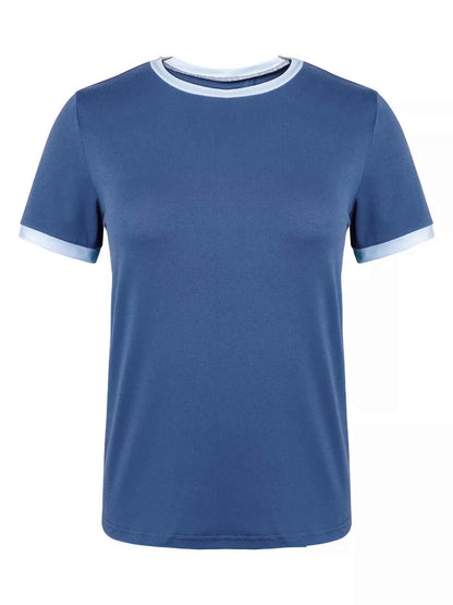 Casual Contrast Trim Short Sleeve T-Shirt