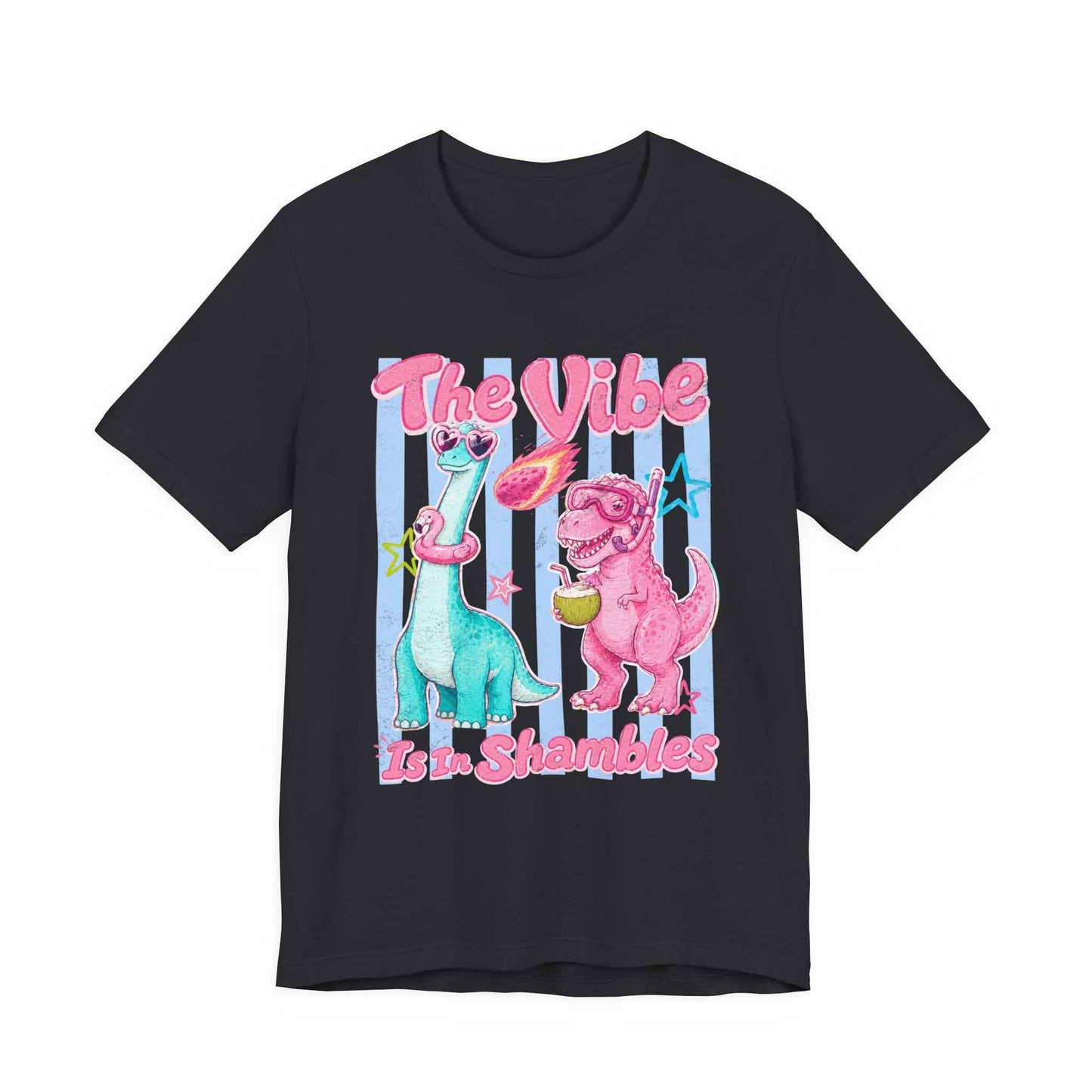 The Vibe Is in Shambles Tee — Retro Pastel Dino Graphic T‑Shirt
