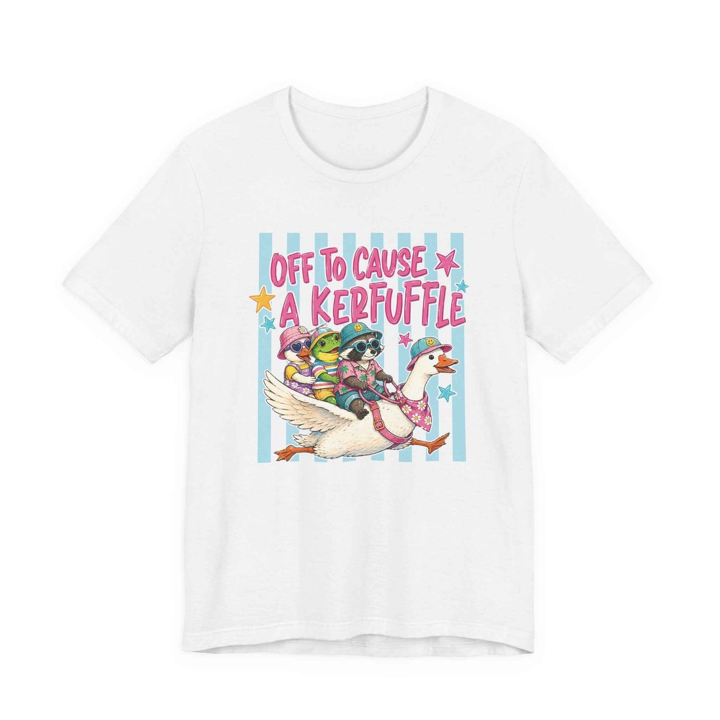 T‑Shirt — "Off to Cause a Kerfuffle" Goose Rider Graphic Tee