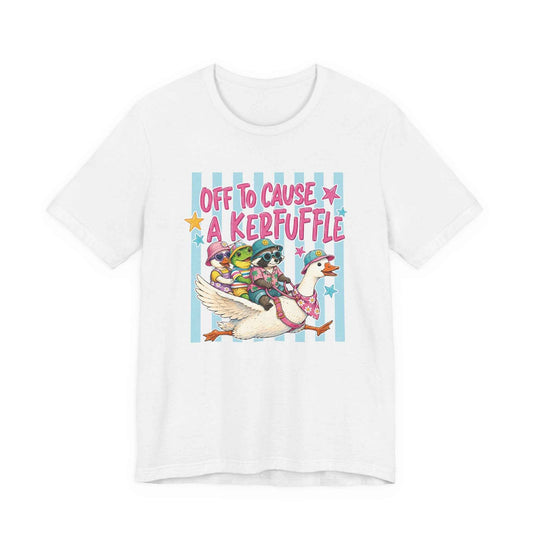 T‑Shirt — "Off to Cause a Kerfuffle" Goose Rider Graphic Tee