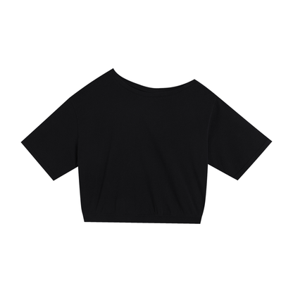 Asymmetric Shoulder Oversized Cotton T-Shirt