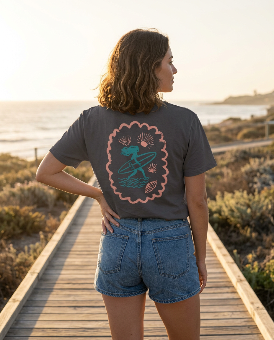 Retro Surfer Girl Graphic Tee