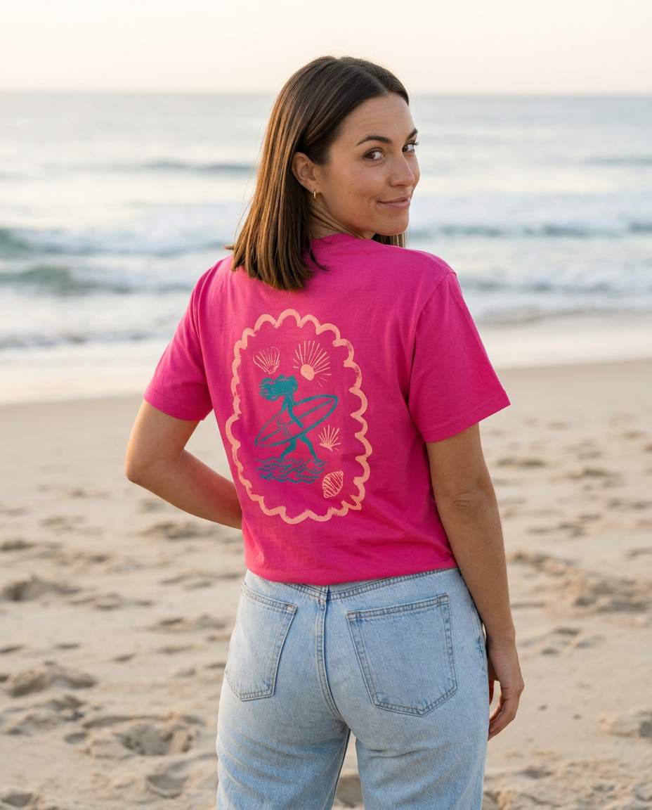 Retro Surfer Girl Graphic Tee