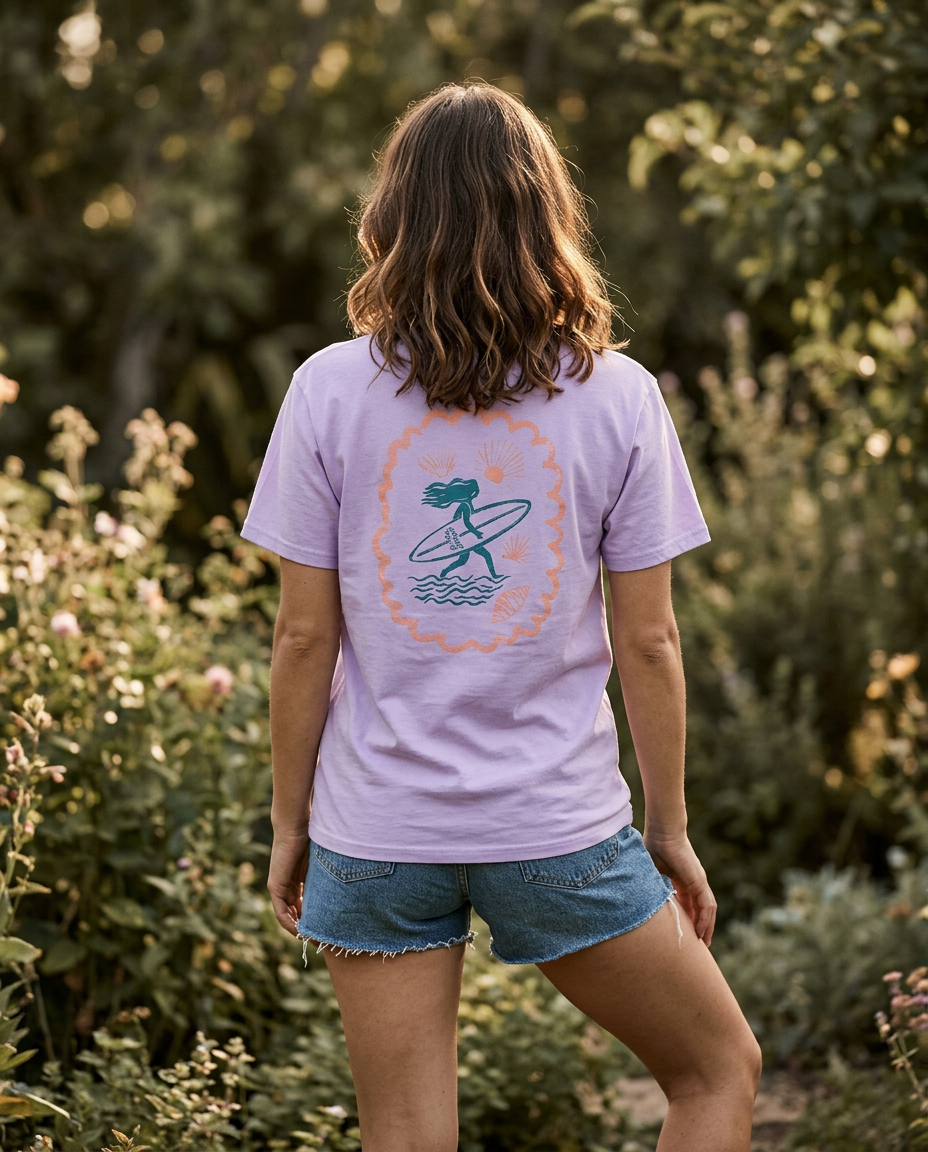 Retro Surfer Girl Graphic Tee