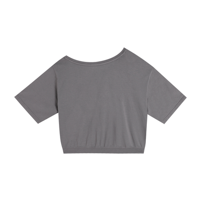 Asymmetric Shoulder Oversized Cotton T-Shirt