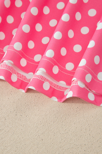 Pink Polka Dot Halter Tank & Wide Leg Pants Set