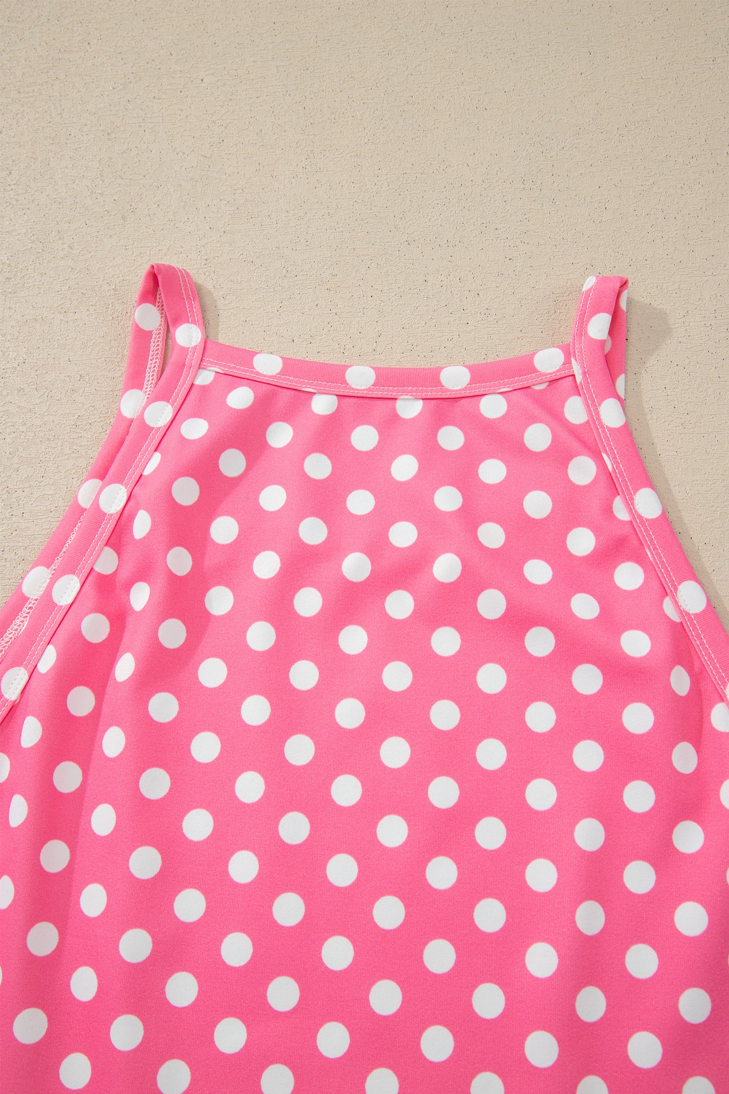 Pink Polka Dot Halter Tank & Wide Leg Pants Set