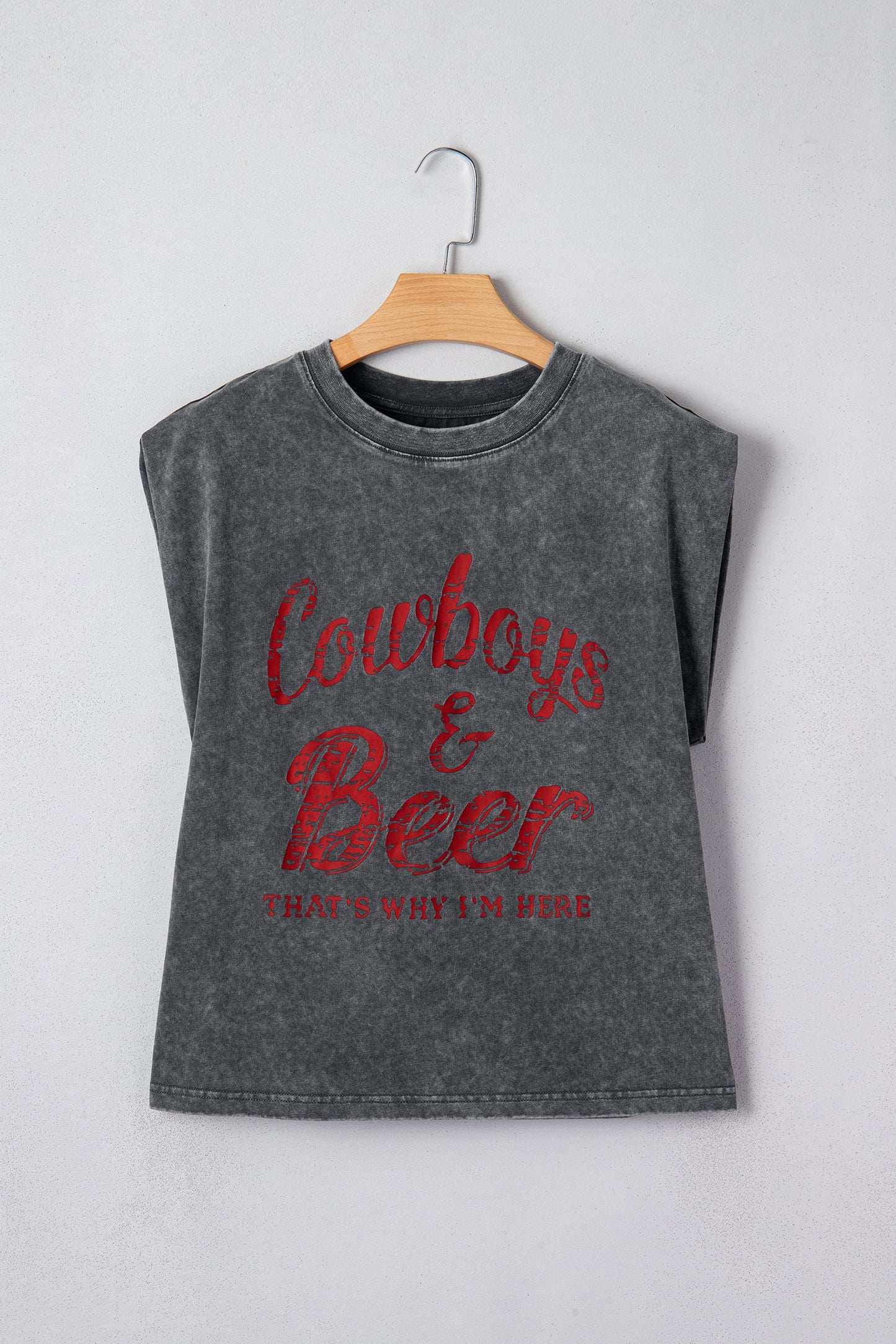Cowboys & Beer Mineral Wash Graphic Tank